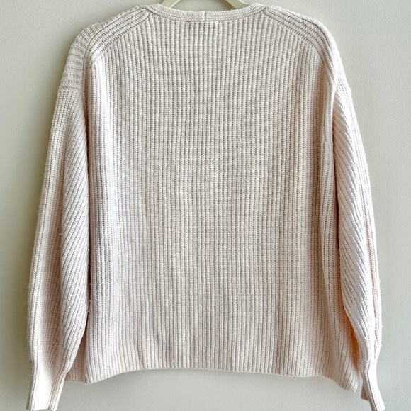 Ann Taylor Deep V-Neck Knit Sweater, Layering Sweater, Blush Pink, Size Medium - Picture 13 of 15